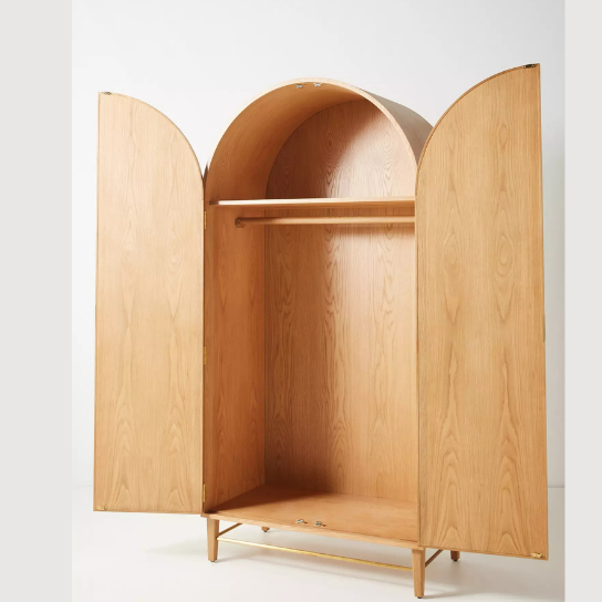 Rustic Mango Wooden Light weight Wardrobe in Honey Cane Finish ( Mango Wood ) thumbnail 3