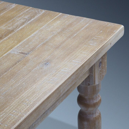 Rustic Mango Solid Wooden Dining Table In Teak Finish thumbnail 3