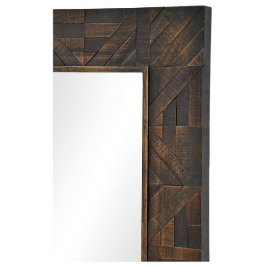 Rustic Mango Solid Wooden Handmade Carving Mirror Frame thumbnail 3