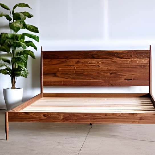 Rustic Mango Solid Wooden Bed In Honey Finish (Mango Wood ) thumbnail 6