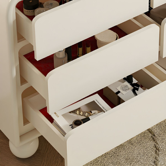 Rustic Mango Modern Style Wooden Chest of Drawer With Round Corner's In White Finish thumbnail 6