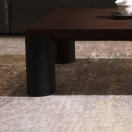 Rustic Mango Heavy Wooden Coffee table In Dark Walnut Finish thumbnail 4
