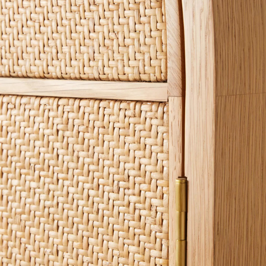 Rustic Mango Wooden Light weight Wardrobe in Honey Cane Finish ( Mango Wood ) thumbnail 5
