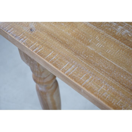 Rustic Mango Solid Wooden Dining Table In Teak Finish thumbnail 5