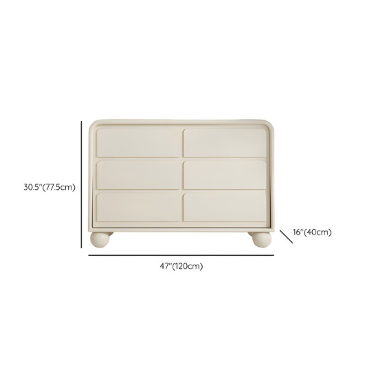 Rustic Mango Modern Style Wooden Chest of Drawer With Round Corner's In White Finish thumbnail 7