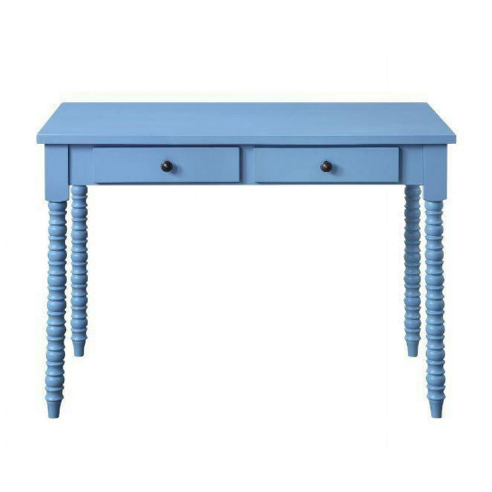 Rustic Mango Solid Wooden Study Table In Blue Finish thumbnail 3