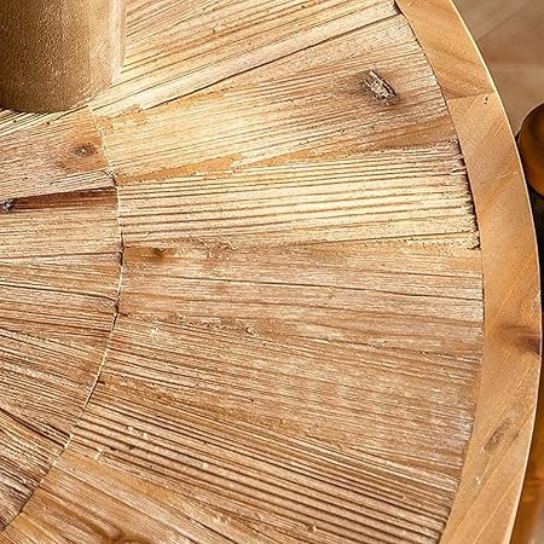 Rustic Mango Carving Top With Random Wood Plats In Honey Finish thumbnail 4