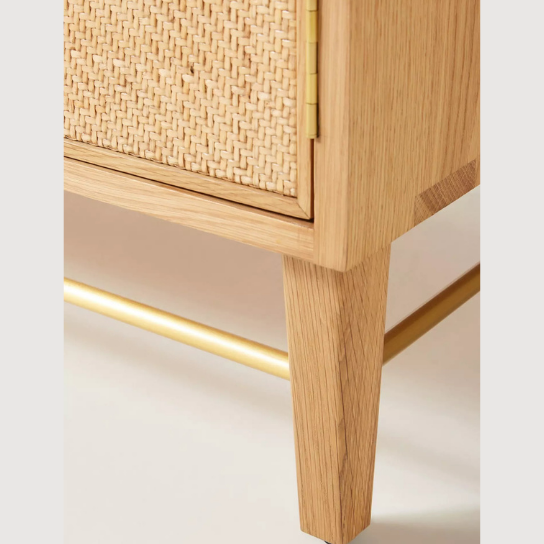 Rustic Mango Wooden Light weight Wardrobe in Honey Cane Finish ( Mango Wood ) thumbnail 6
