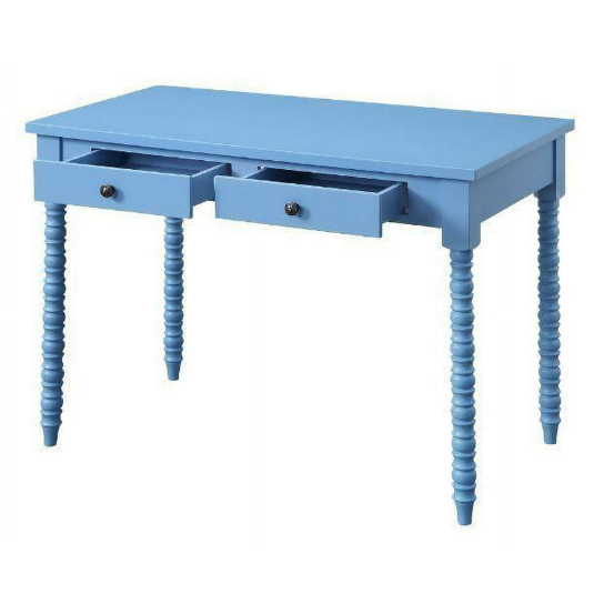 Rustic Mango Solid Wooden Study Table In Blue Finish thumbnail 4