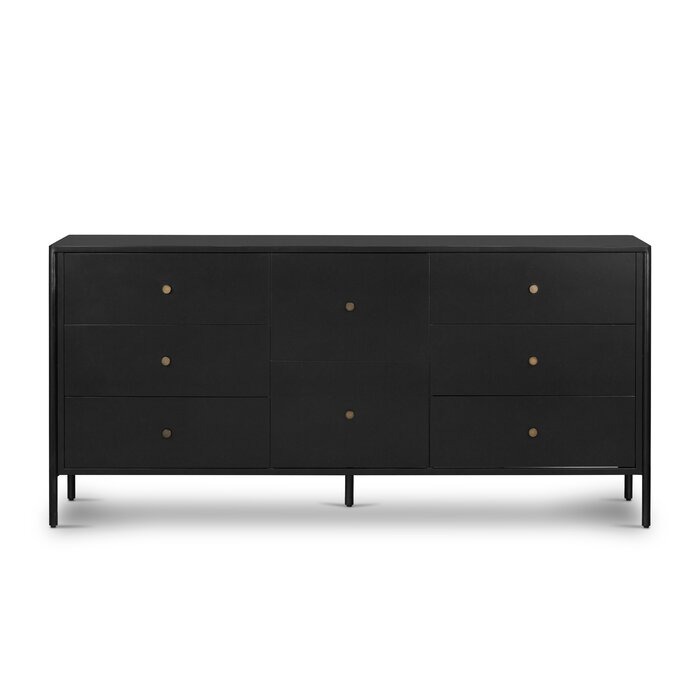 Rustic Mango Solid Heavy Wooden Chest of Drawer In Dark Walnut Finish thumbnail 2