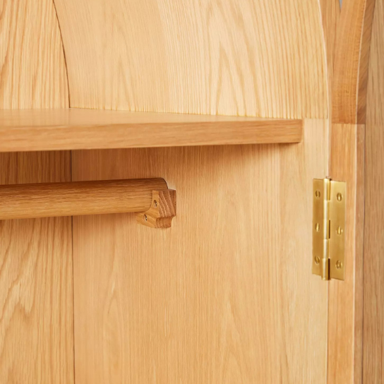 Rustic Mango Wooden Light weight Wardrobe in Honey Cane Finish ( Mango Wood ) thumbnail 7