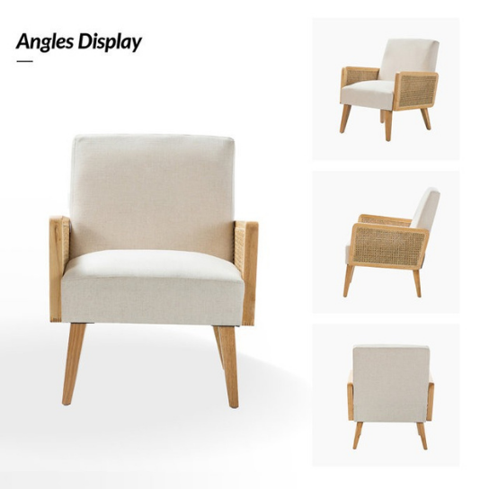 Rustic Mango Solid Wooden Sofa Cum Chair In Mango Wood With Cane In Natural Finish thumbnail 6