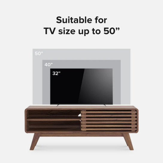 Rustic Mango Solid Wooden TV Cabinet With Open Shelf In Honey Finish thumbnail 3