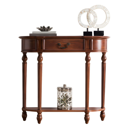 Rustic Mango Solid Wooden Vintage Style Console Table In Honey Finish thumbnail 5