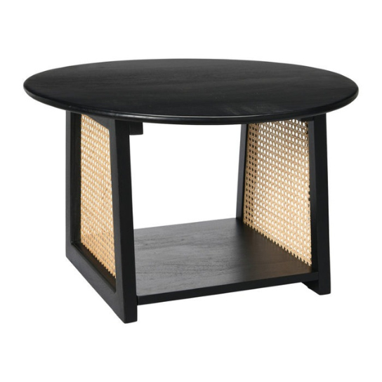 Rustic Mango Solid Wooden Coffee table for Living Room | In Walnut finish With Cane thumbnail 4