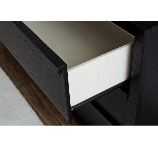 Rustic Mango Modern Chest of Drawers With 6 Drawers In Black Finish thumbnail 5