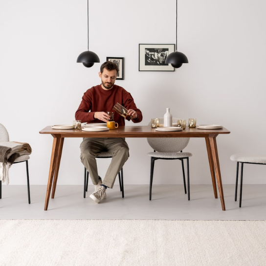 Rustic Mango Solid Wooden Modern Dining Table thumbnail 2