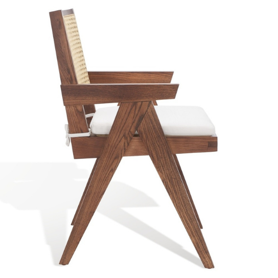 Rustic mango Old Vintage Classic Solid Wooden Cane Chair In Walnut Finish thumbnail 5