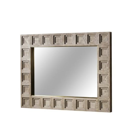 Rustic Mango Solid Wooden Carving Mirror Frame thumbnail 2