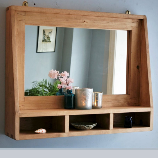 Rustic Mango Solid Wooden In Vintage Style In Honey Matte Finish With 3 Open Shelfs thumbnail 2