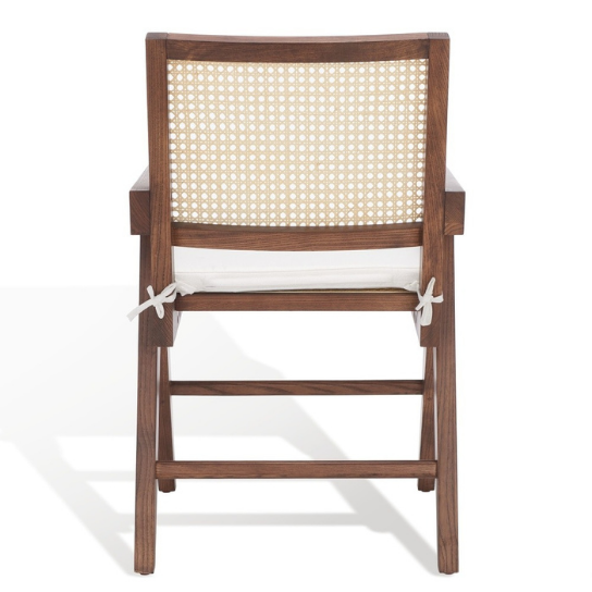 Rustic mango Old Vintage Classic Solid Wooden Cane Chair In Walnut Finish thumbnail 6