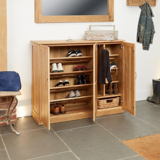 Rustic Mango Solid Wooden Complete Shoe Rack In Natural Finish thumbnail 2
