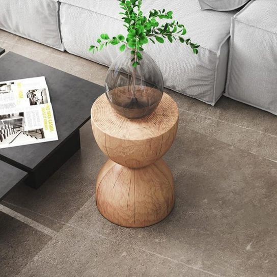 Rustic Mango Single Side Table With Different Color Pattern In Solid Wooden thumbnail 2