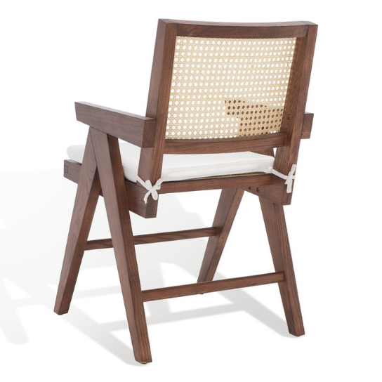 Rustic mango Old Vintage Classic Solid Wooden Cane Chair In Walnut Finish thumbnail 7