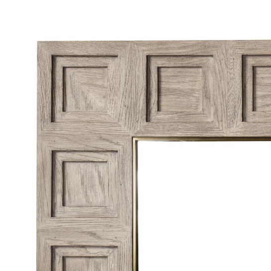 Rustic Mango Solid Wooden Carving Mirror Frame thumbnail 4