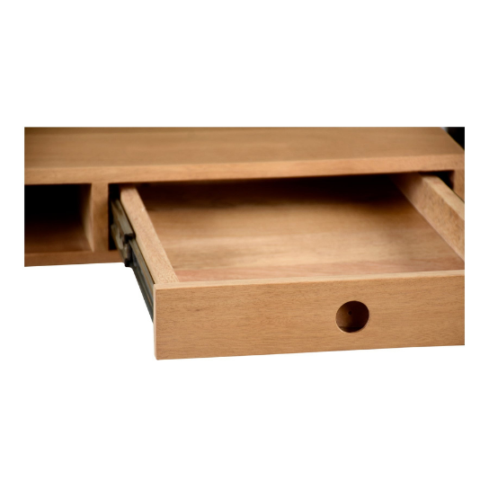 Rustic Mango Solid Wooden Study Table With Storage Option In Natural Finish thumbnail 6