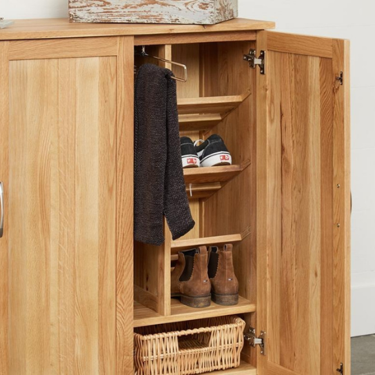 Rustic Mango Solid Wooden Complete Shoe Rack In Natural Finish thumbnail 4
