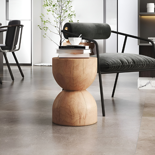Rustic Mango Single Side Table With Different Color Pattern In Solid Wooden thumbnail 3