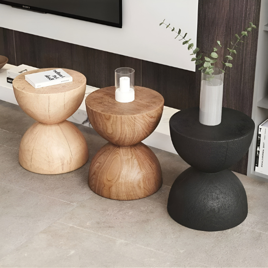 Rustic Mango Single Side Table With Different Color Pattern In Solid Wooden thumbnail 4