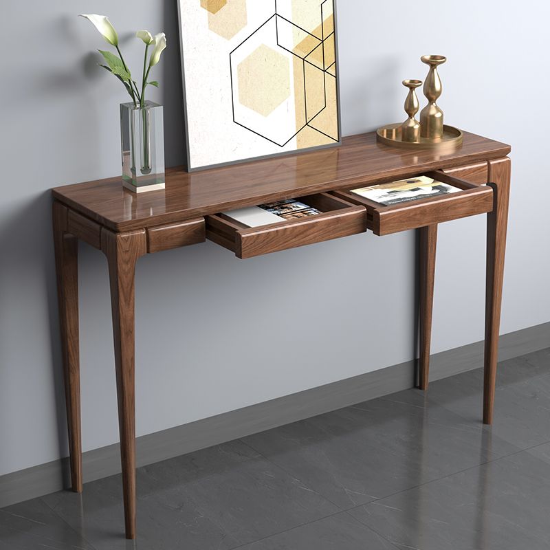 Rustic Mango Hidden Wooden Console Table In Honey Finish thumbnail 2