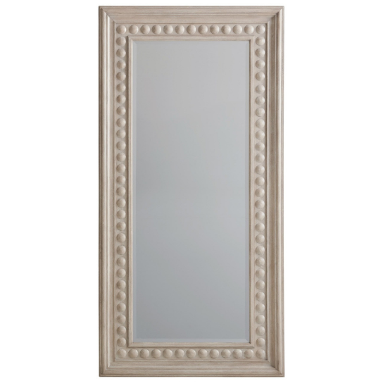 Rustic Mango Solid Wooden Heavy Wooden Mirror Frame for Living Room In Distress Creamy White Finiseh thumbnail 2