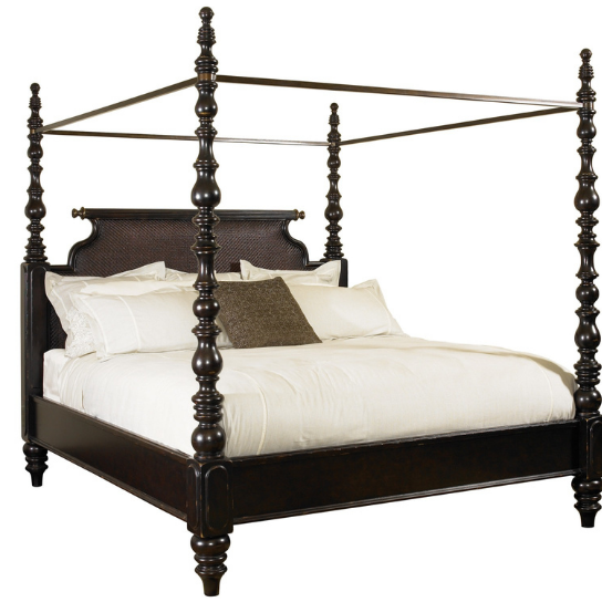 Rustic Mango Carving Heritage Wooden Beds In Black Finish thumbnail 4