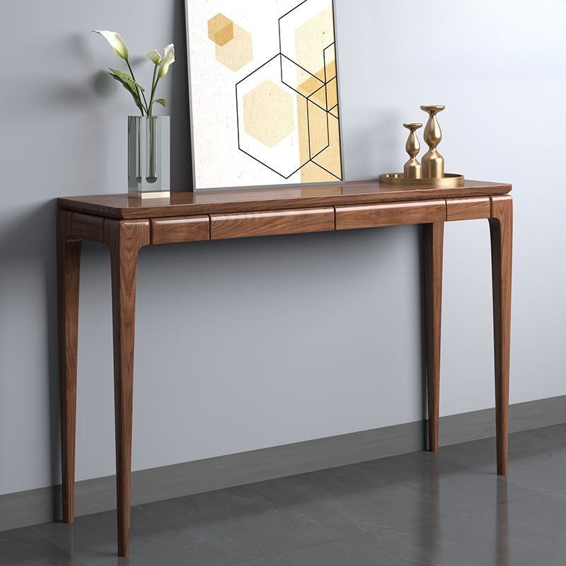 Rustic Mango Hidden Wooden Console Table In Honey Finish thumbnail 3
