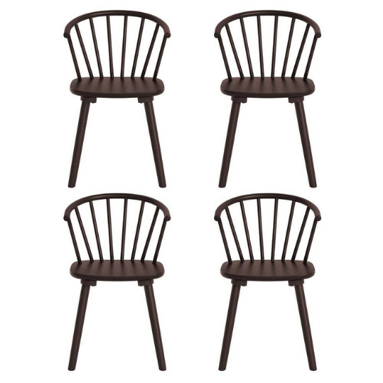 Rustic mango Solid Wooden Royal Touch Chair Without Dining Table In Walnut Finish thumbnail 2