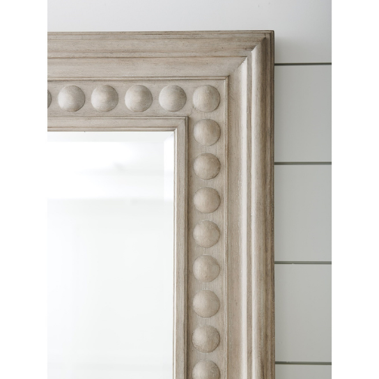 Rustic Mango Solid Wooden Heavy Wooden Mirror Frame for Living Room In Distress Creamy White Finiseh thumbnail 3