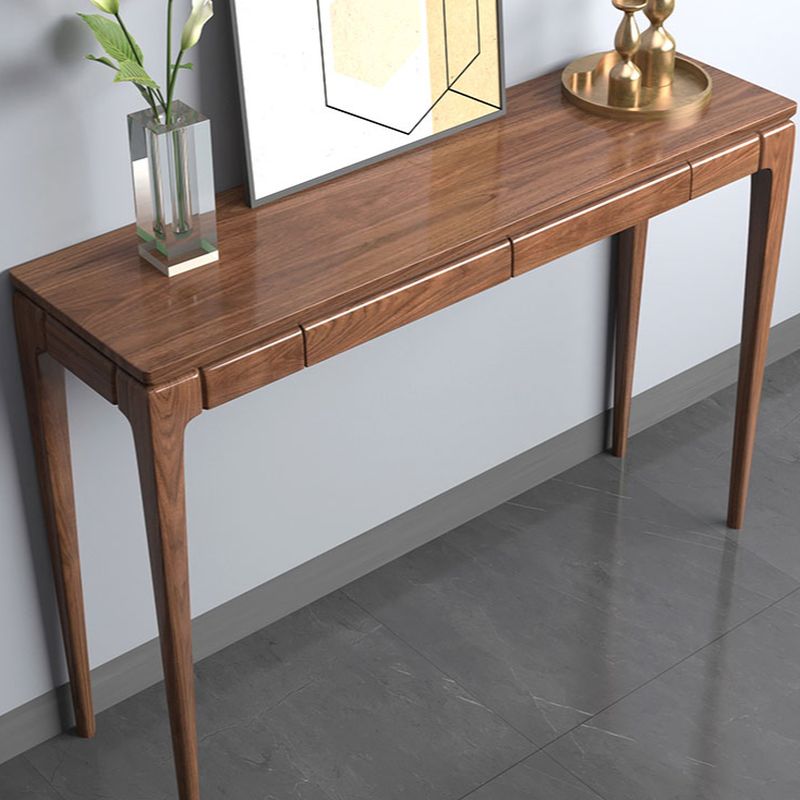 Rustic Mango Hidden Wooden Console Table In Honey Finish thumbnail 4