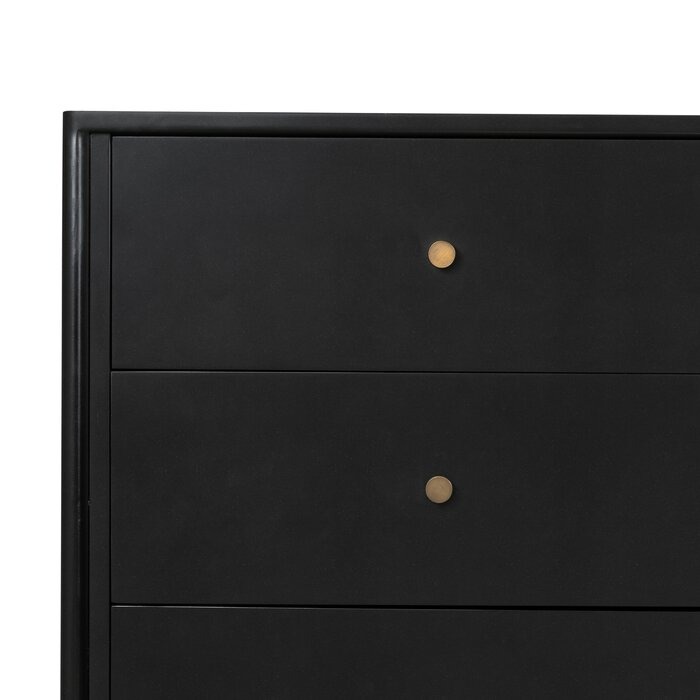Rustic Mango Solid Heavy Wooden Chest of Drawer In Dark Walnut Finish thumbnail 13