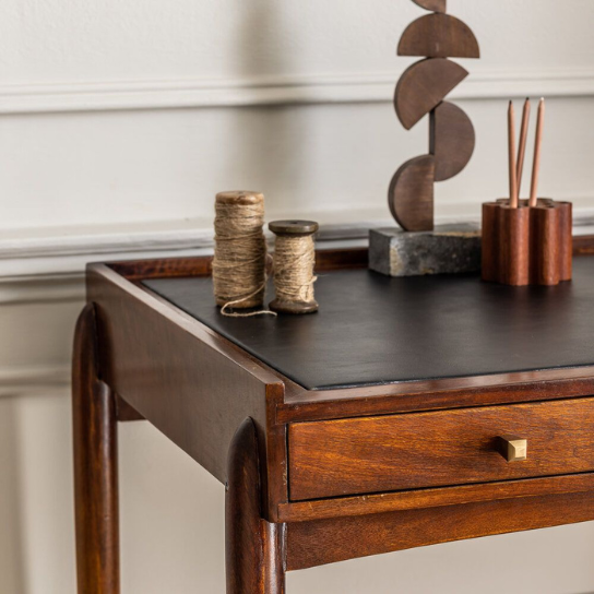 Rustic Mango Solid Wooden Console or Study Table In Honey Finish thumbnail 6