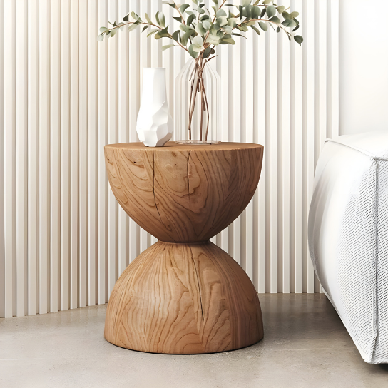 Rustic Mango Single Side Table With Different Color Pattern In Solid Wooden thumbnail 8