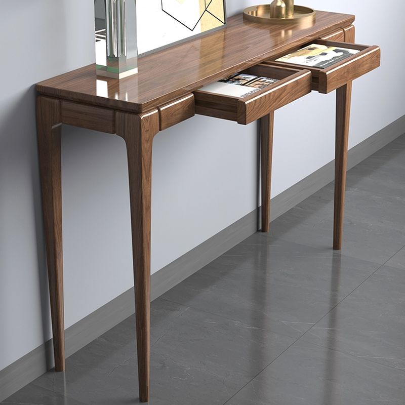 Rustic Mango Hidden Wooden Console Table In Honey Finish thumbnail 5