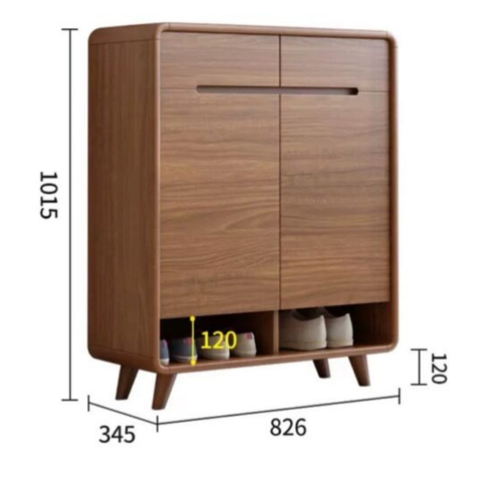 Rustic Mango Solid Wooden  Modern  Style 2 door Shoe Rack  In Honey Finish thumbnail 6