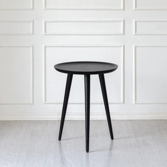Rustic Mango Solid Wooden With Round Shape Side Table In Walnut Finish thumbnail 2