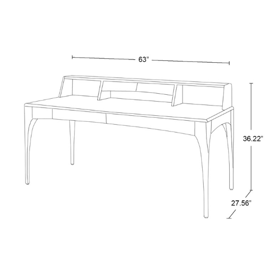 Rustic Mango Modern Solid Wooden Study Desk In Honey Finish With Drawers thumbnail 6