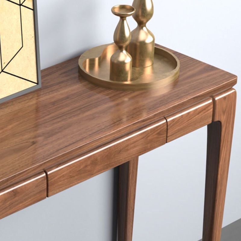 Rustic Mango Hidden Wooden Console Table In Honey Finish thumbnail 7