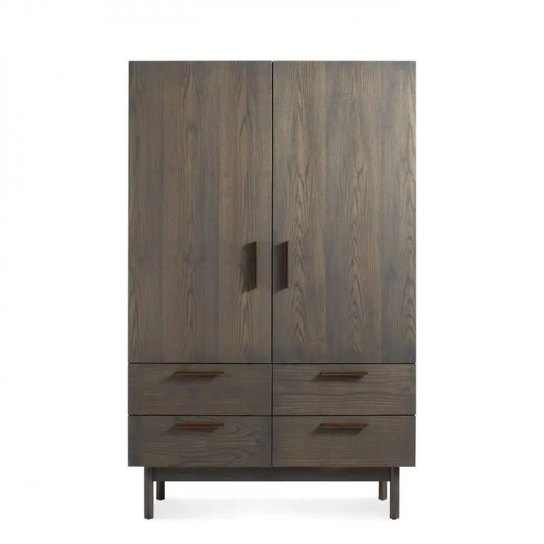 Rustic Mango Double Door Solid Wooden wardrobe With Honey Finish ( Mango Wood ) thumbnail 3