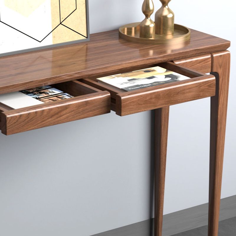 Rustic Mango Hidden Wooden Console Table In Honey Finish thumbnail 9